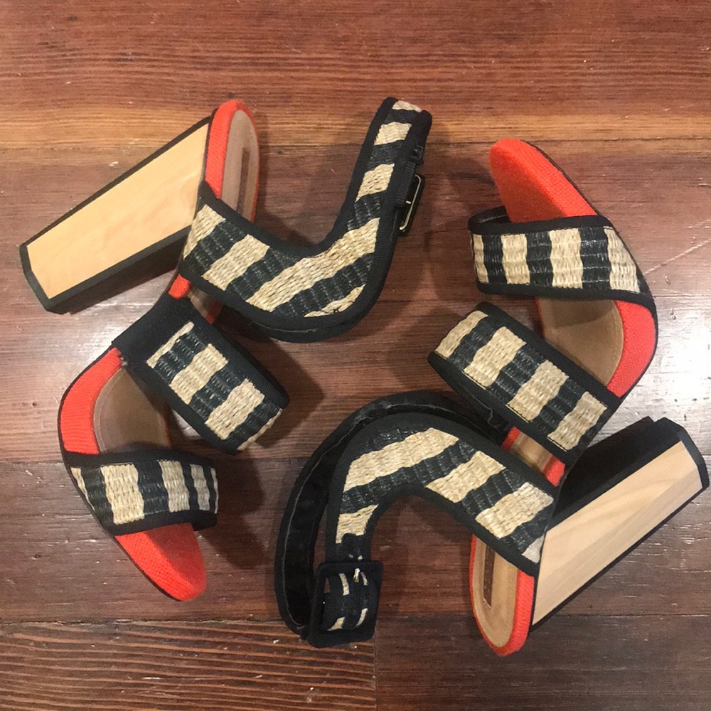Schutz Straw Woven Wooden Sandals